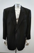 Cambridge Black Single Breast 1 Button Up 100% Wool Suit Jacket Size 45 40 - $9.50
