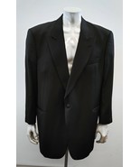 Cambridge Black Single Breast 1 Button Up 100% Wool Suit Jacket Size 45 40 - $9.50