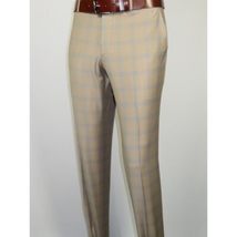 Men Suit BERLUSCONI Turkey Italian Wool 180's Glenn Plaid K167-07 Beige Blue image 12
