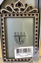 Elsa L Inc Tiara Jeweled Casted Metal Picture Frame Purple &amp; Silver 2.5&quot; x 3.5&quot; - £14.92 GBP