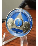 Ocean Breeze Blue Nickel Plated AA Alcoholics Anonymous Founders Medalli... - $19.99