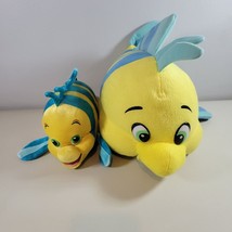 Little Mermaid Flounder Plush Lot of 2 Toy Stuffed Fish Authentic Disney... - $17.97