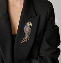 Hot Selling Color Rhinestone Parrot Brooches Retro Animal Brooch Pin Fas... - $18.99