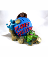 Vintage Planet Hollywood Vinyl Globe Coin Piggy Bank Crocodile And Dinosaur - $14.91 CAD