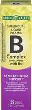 Spring Valley Vitamin B Complex Sublingual Liquid with B12, 59 Doses, 2 ... - $29.69