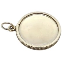 Classic Vintage Sterling Silver Round Photo Locket Charm Pendant 1960s - $35.00