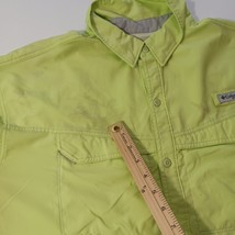 Columbia PFG Omni-Shade Men's L Lime Green Vented Long Sleeve Shirt Chest 51" image 3