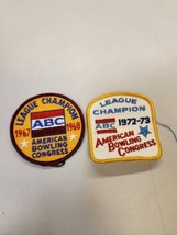 League Champion 1967-68 &amp; 1972-73 Abc American Bowling Congress Patches - £4.60 GBP