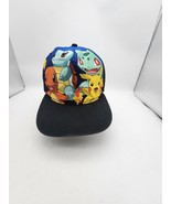 Pokemon Hat Cap Snap Back OSFM Blue Bioworld Pikachu Charzard Squirtle B... - $16.50