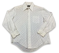 Vtg 70s TopsAll Shirt Disco Point Collar Poly/Cotton Striped Long Tail 1... - £19.09 GBP