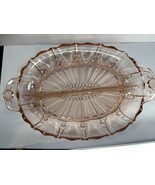 VINTAGE Hocking Depression Glass PINK Serving / Relish Bowl Dish Oyster ... - $41.66 CAD