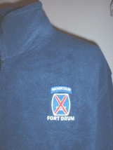 US Army 10th Mountain Division Ft. Drum, NY fleece zippered jacket size ... - $30.00