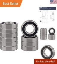 10 Pack 6206-2RS Double Sealed Ball Bearings, High RPM, Chrome Steel, 30... - $812.66 MXN