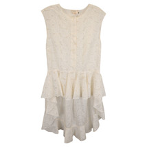 Giambattista Valli Lace Ruffle Dress In White Cotton Women Ecru Size 44 - $199.50