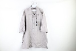 NOS Vintage 90s Streetwear Mens XL Baggy Fit Linen Blend Collared Button Shirt - $69.25