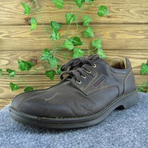 ECCO  Men Sneaker Shoes Brown Leather Lace Up Size 44 Medium - $34.65