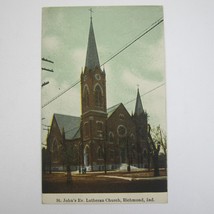 Antique Richmond Indiana Postcard St. Johns Evangelical Lutheran Church UNPOSTED - £7.85 GBP