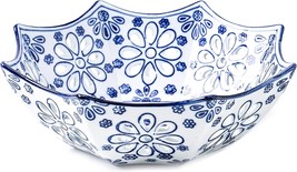 Blue and White Decorative Bowl, Blue Fruit Bowl, Berry Bowl - £41.92 GBP
