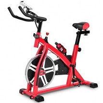 Adjustable Exercise Bicycle for Cycling and Cardio Fitness - Color: Red - £202.47 GBP
