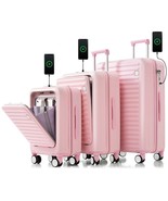 Pink Luggage Set: 20/24/28&quot; Spinner, USB Port - $4,243.82 MXN