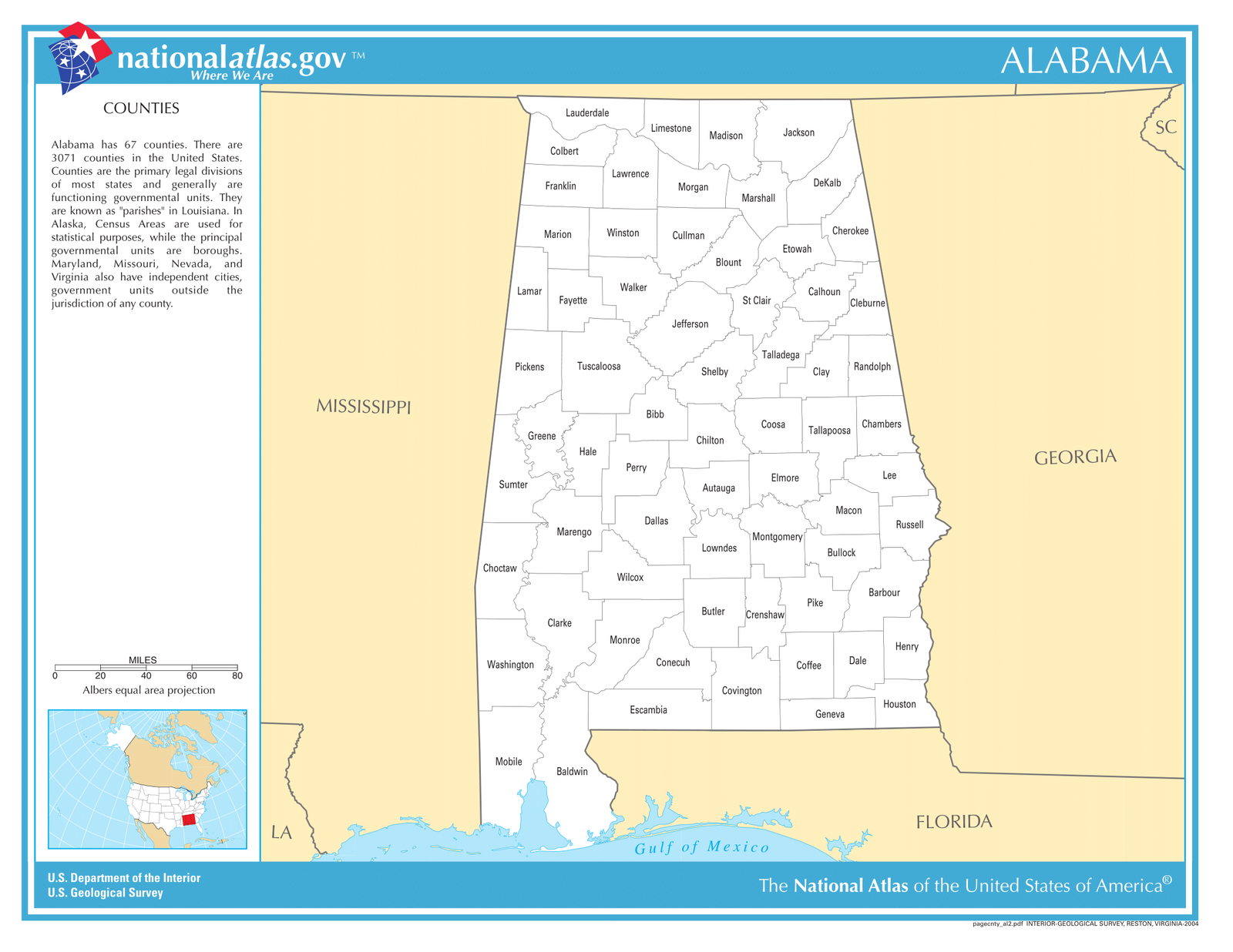 Alabama Counties Map