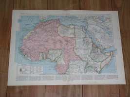 1925 Vintage Map Of French Colonies In Africa / Algeria Senegal Madagascar - £23.98 GBP