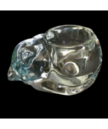 Vintage Crystal Glass Sleeping Cat Votive Candle Holder Trinket Dish Pap... - $56.99 CAD