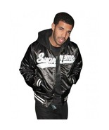 BRAND NEW DRAKE SUPREME BOMBER SATIN BLACK HOODIE VARSITY JACKETS - $79.99
