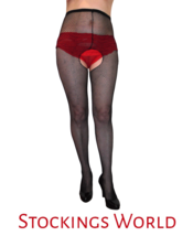 Black Fishnet Tights Open Crotch ONE SIZE NEW - $122.59 MXN