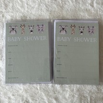 Baby Shower Invitations, Baby Animals 24 Cards &amp; Envelopes Green - $9.50