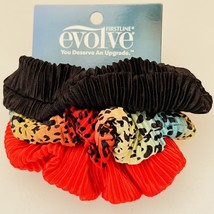 Firstline Evolve Ponytail Holders Red/Black &amp; Multicolor/Black - 3pc - £8.40 GBP