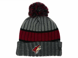 Phoenix Arizona Coyotes New Era Striped NHL Team Logo Pom Knit Hockey Hat Beanie - £14.93 GBP