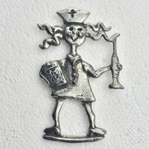 Nurse Art Hand Made Metal Vintage Pin Brooch Crazy Hair Syringe Silver Tone - £9.73 GBP