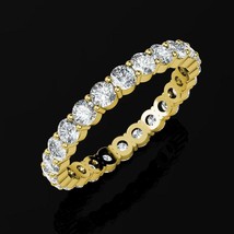 14K Yellow Gold 4Ct Round Cut Simulated Diamond Eternity Wedding Ring Sizes 5-8 - £166.35 GBP