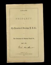 Antique Lease Rensselaer Saratoga R.R Delaware Hudson Canal 1871 Rare NY... - $249.99
