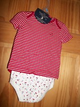 Faded Glory Baby Clothes 3M-6M Newborn Short Outfit Shirt Cherry Bodysui... - $14.24