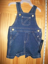 Faded Glory Baby Clothes 3M-6M Newborn Shortall Bottoms Blue Denim Jean Overalls - $5.69