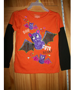 Faded Glory Baby Clothes 3T Toddler Halloween Shirt Top Sparkle Bat Blou... - $13.01 CAD