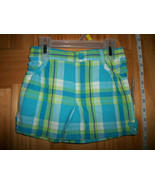 Faded Glory Baby Clothes 3T Toddler Girl Shorts Plaid Blue Green Pull-up... - $180.37 MXN