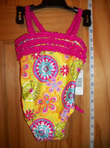Joe Boxer Baby Clothes 12M Girl Swimsuit Swim Pink Bathing Suit Yellow Swimwear - £9.86 GBP