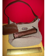 Jaclyn Smith Crochet Super Tote Beige Shoulder Bag Purse Bonus Umbrella ... - $23.74