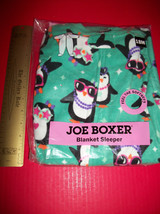 Joe Boxer Baby Clothes 18M Penguin Blanket Sleeper Green Pajama PJs Sleepwear - £7.65 GBP