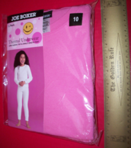 Joe Boxer Girl Clothes 10 Thermal Underwear Set Solid Pink Top Pant Bottoms New - $10.44