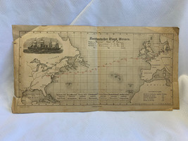 Antique 1907 Original Charter Course Map US Dutch Trade Chart Plan Paper - £79.89 GBP