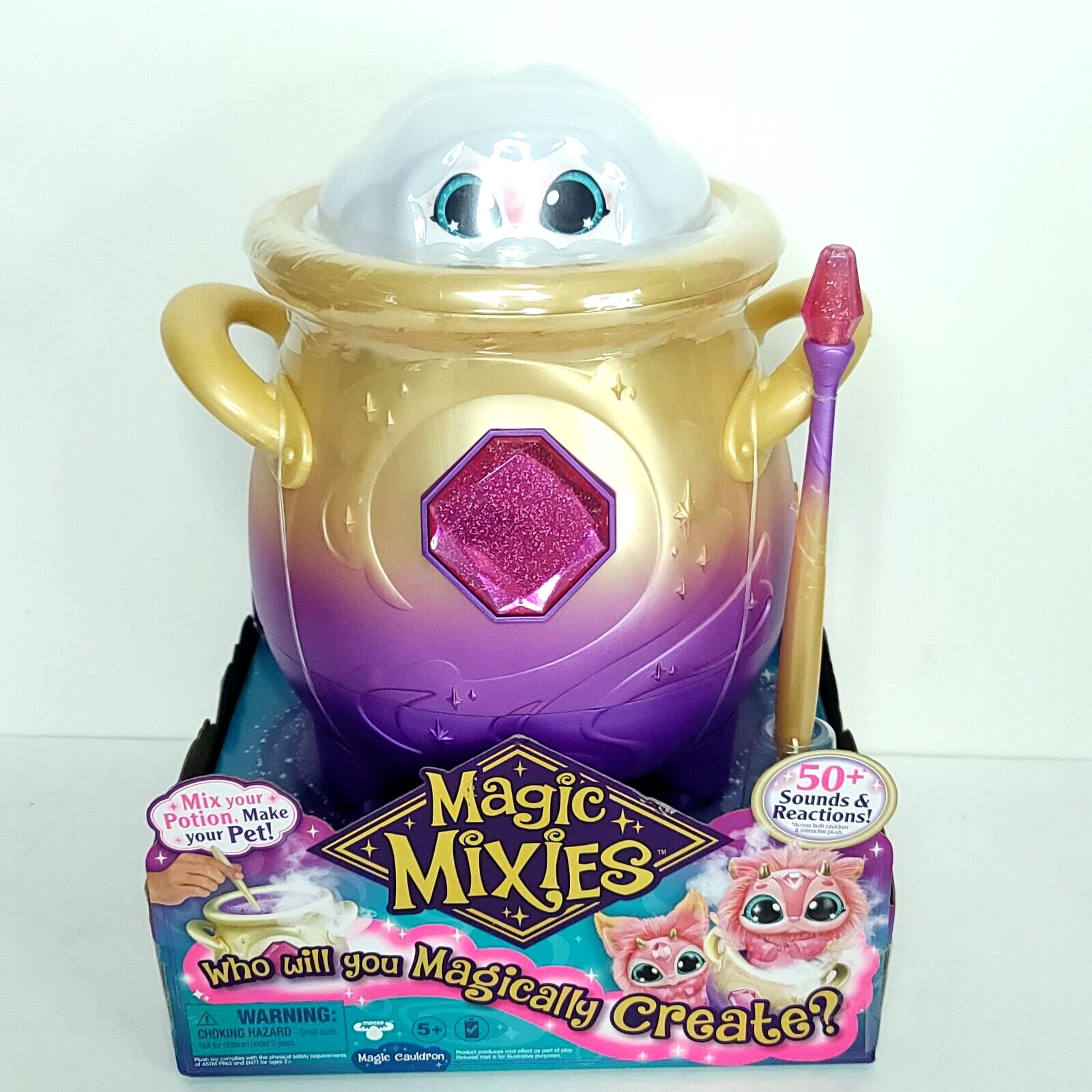 Magic Mixies Magical Misting Cauldron Pink Plush Mixie 50+ Sounds Create Toy NEW