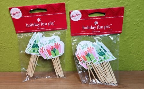 2 PACKS Wilton 24 Count VTG 2003 Holiday Christmas Fun Pix Cupcake Toppers - £15.56 GBP