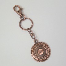 American West Concho Keychain Copper Colored Key Ring Clip Engraved Logo - £15.62 GBP