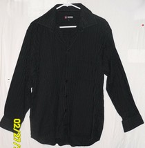 Culture Brand Long Sleeve Men&#39;s Black White Striped Large Shirt - £4.38 GBP