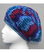 Cool Multicolor Crocheted Large Size Beret - Handmade by Michaela - £26.07 GBP