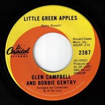 Glen Campbell Bobbie Gentry Little Green Apples 45 rpm Let It Be Me Canadian Pr - £5.44 GBP